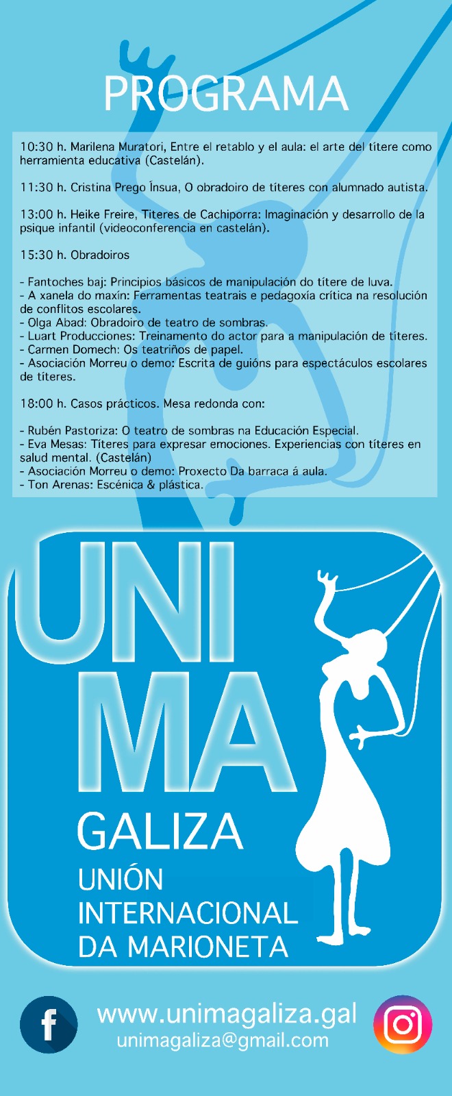 Programa das xornadas Os títeres como ferramenta educativa